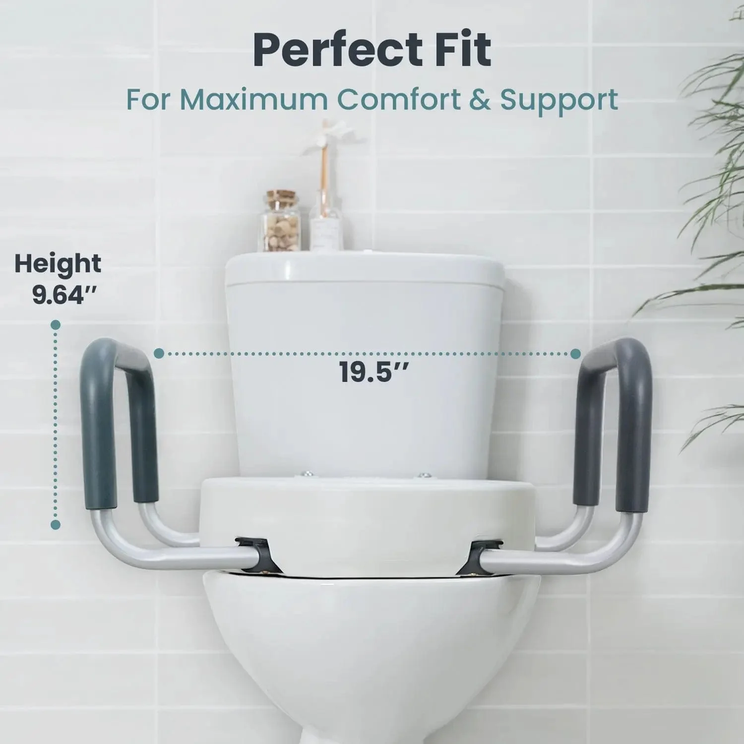 Raised Toilet Seat With Handles (300lb) - Image 6